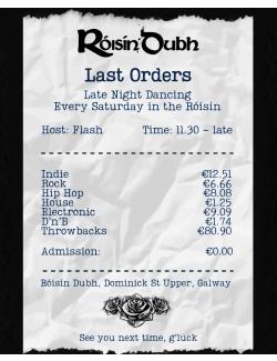 Last Orders @ Róisín Dubh (Top Bar)